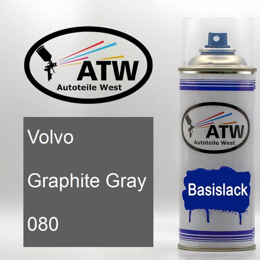 Volvo, Graphite Gray, 080: 400ml Sprühdose, von ATW Autoteile West.